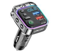 LENCENT Transmetteur FM Voiture, Allume Cigare Bluetooth 5,3 Émetteur Radio, Chargeur Rapide PD 30W & QC3.0 18W Hi-FI, Appels clairs Adaptateur pour