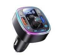 LENCENT Transmetteur FM Voiture Bluetooth 5,4 et 54 W, Adaptateur Bluetooth, Double Ports USB, Charge Rapide (PD 36 W & QC3,0), Adaptateur de Musique, Appel Mains Libres, Double Microphone et clé USB