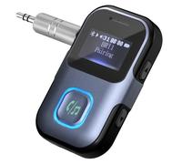 LENCENT Transmetteur Récepteur Adaptateur Bluetooth 5.0 audio,AUX 3,5 mm pour voiture,stéréo domestique,avce LCD écran Autonomie 9h