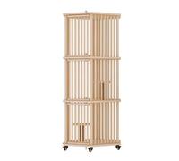L'enclos Respirant pour Chat, Cage for Chat en Bois Massif, avec Roues Parc for Animaux De Compagnie pour Chaton, Cochon d'Inde, Lapin et Chinchilla(73x156cm/28.7x61.4in)