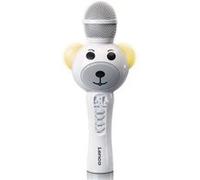 Lenco BMC-060WH - Microphone karaoké avec Bluetooth®, slot SD, lumières, sortie auxiliaire - Blanc Blanc,Noir G