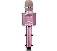 Lenco Microphone karaoké BMC-090 - BT V4.2, station d'accueil, LED, batt. 1200mAh - Rose