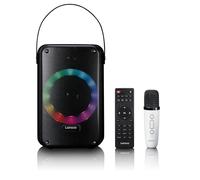Lenco BTC-060BK Kit karaoké avec Bluetooth®, Batterie Rechargeable, Microphone karaoké sans Fil et éclairage LED Disco Noir