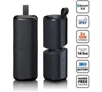 Lenco Enceinte Bluetooth BTP-400 2-en-1 Divisible TWS 2×10W Son Stéréo IPX7 Noir