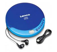 Lenco CD-011BU - Lecteur CD portable, CD PLayer, Poste CD, Aussie pour enfants, avec fonction de recharge de la batterie - Écran LCD - Diskman - avec écouteurs et câble de recharge micro-USB - Bleu