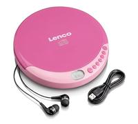 Lenco CD-011PK - Lecteur CD portable, CD PLayer, Poste CD, Aussie pour enfants, avec fonction de recharge de la batterie - Écran LCD - Diskman - avec écouteurs et câble de recharge micro-USB - Rose