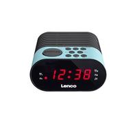 Lenco CR-07 Radio réveil avec Tuner FM et écran LED, 2 Temps de réveil, Double Alarme, Fonction Snooze Bleu/Blanc/Rose Noir/Bleu