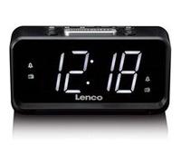 Lenco CR-28BK - Radio-réveil avec variateur manuel, veilleuse et écran LED lumineux - Noir Noir