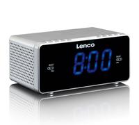 Lenco CR-520SI - Radio-réveil avec entrée USB - Double alarme - Argenté