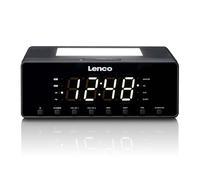 Lenco CR-540BK - Radio-réveil avec veilleuse à intensité variable et fonction de charge USB - Noir