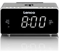 Lenco CR-550 Radio-réveil, Chargement sans fil du téléphone portable, Couleur : argenté