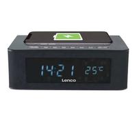 LENCO CR-580BK - Stereo FM Wekkerradio Bluetooth®, USB en draadloze QI oplader - Zwart