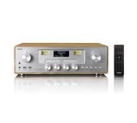 Lenco DAR-281WDSI - Radio DAB+/FM avec lecteur CD, USB, Bluetooth® et point de charge sans fil - Bois/Argent