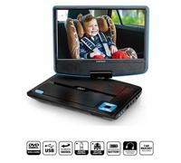Lenco DVP-910 Lecteur DVD portable Convertible Noir, Bleu 22,9 cm (9") - Lecteurs DVD/Blu-Ray portables (Lecteur DVD portable, Convertible, Noir, Bleu, CD,DVD, 22,9 cm (9"), TFT)