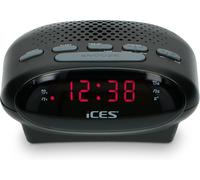 Lenco Icr-210 Black - Radio-Réveil Fm, Radio-Réveil, Tuner Pll-Fm, Fonctionnement Sur Piles, Réveil, Fonction Double Alarme, Fonction Snooze, Écran Led, Noir