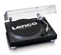 Lenco L-3809 Tourne-Disque USB avec entraînement Direct - Préamplificateur - 33 et 45 TR/Min - MMC - RCA - Line Out - Noir