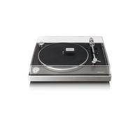 Lenco L-455BK - Platine vinyle avec entraînement par courroie visible, cadre en aluminium brossé et cellule à aimant mobile Ortofon 2M RED - Noir
