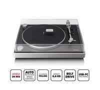 Lenco Platine vinyle L-455BK courroie visible cadre alu brossé cellule Ortofon 2M RED Noir