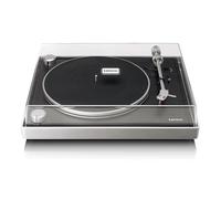 Lenco L-455BK - Tourne-Disque avec entraînement par Courroie Visible, Cadre en Aluminium brossé et Micro 2M Red - Noir