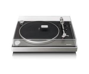 Lenco L-455BK - Tourne-Disque avec entraînement par Courroie Visible, Cadre en Aluminium brossé et Micro 2M Red - Noir