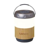 Lenco Lanterne LED avec Enceinte Bluetooth 5.3 Nomade en Bambou IPX4 Marron