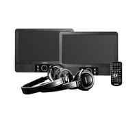 Lenco Lecteur DVD Portable 9 Pouces Double Écran avec Casques pour Voiture Noir