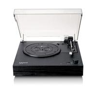 Lenco LS-15BK Platine vinyle - Réception et transmission Bluetooth® - 2 haut-parleurs intégrés - Micro AT3600L - Entraînement par courroie - Arrêt automatique - 33/45 tr/min - AUX et RCA - Noir