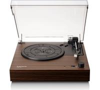 Lenco LS-15WD Bluetooth Plateau tournant en bois brun avec 2 haut-parleurs 33/45 tours