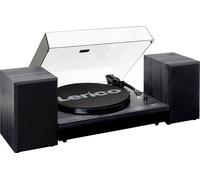 LENCO LS-300BK - Platine vinyle - Bluetooth - 2 réglages de vitesse 33 et 45 tours - MMC - 2x10W - 2 enceintes - Noir