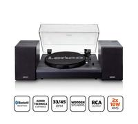 Lenco LS-301BK - Platine avec Bluetooth® et deux haut-parleurs externes, noir