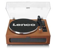 Platine vinyle avec 4 haut-parleurs incorporés Lenco LS-430BN Marron Socle tissus noir et plateau en métal B