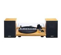 Lenco LS-500OK - Platine avec amplificateur intégré, Bluetooth® et deux enceintes externes - Bois Noyer G