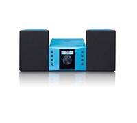 Lenco MC-013BU Chaîne hi-fi - Chaîne compacte pour enfants - radio lecteur CD - écran LCD - entrée AUX - 2 x 2 Watt RMS - avec autocollants - bleu