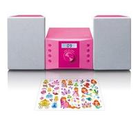Lenco MC-013 Pink Chaîne stéréo avec radio fm et lecteur cd - Rose et Gris