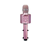 Lenco Microphone Karaoké sans Fil Bluetooth avec Haut-parleur et LED Intégrée