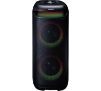 Lenco PA-210BK - Enceinte de soirée Bluetooth® avec effets lumineux LED - Puissance de sortie 100 W, TWS, USB, jusqu'à 12 heures d'autonomie - Noir Noir