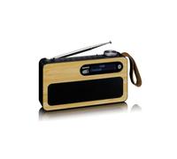 Lenco PDR-040 - Radio Portable Dab+ - Radio FM - avec Bluetooth - Batterie intégrée de 2000 mAh - 3 W RMS - Horloge et réveil - en Bambou véritable - Noir