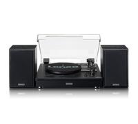 Lenco Platine Vinyle LS-101 - Platine Vinyle Bluetooth - Haut-Parleur Externe avec 2 x 10 Watt RMS - 3 Vitesses - Entraînement par Courroie - Noir