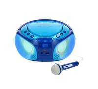 Lenco Radio FM Portable avec Lecteur CD / MP3 / USB, Micro et Effets Lumineux