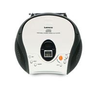 Lenco Radio FM Stéréo Portable avec Lecteur CD et Antenne Télescopique Blanc