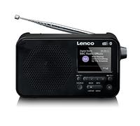 Lenco Radio Portable Dab+ PDR-036 - Bluetooth 5.0 - Radio FM PLL - 4 Touches d'espace de Stockage - Écran Couleur de 2,4" - Batterie intégrée - Horloge - Minuteur de Veille - Noir