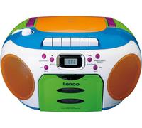 Lenco Radio portable pour enfants SCR-971, Enregistreur à cassettes, Lecteur CD, Couleur : Multicolore