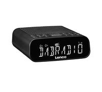 Lenco Radio-réveil avec DAB+ / FM Bluetooth et Grand Écran LCD Réglable Noir