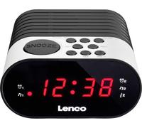 Lenco Radio-réveil CR-07 avec Affichage LED, 2 Heures d'alarme, Double Alarme, minuterie d'arrêt, Fonction Snooze, en 3 Couleurs, Petit
