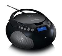 Lenco SCD-341 Lecteur CD Portable avec Radio Dab+ Bluetooth, émetteur et mémoire de titres, Horloge, Haut-Parleur stéréo, Noir