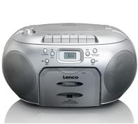 Lenco SCD-42 Argent - Systèmes stéréo portables (FM, Lecteur, CD,CD-R,CD-RW, Auto stop, Répéter, LCD, Argent)