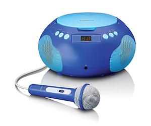 Lenco SCD-620 Lecteur CD pour enfants - Radio CD - avec microphone - lecteur karaoké - mémoire de titres - récepteur FM - 2 x 1 Watt RMS - AUX-IN - Bleu