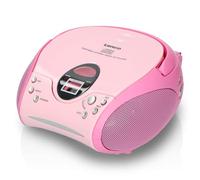 Lenco SCD24 - Radio CD enfant - Stéréo - Boombox - Tuner Radio FM - Ttel Storage - 2 x 1.5W RMS Power - Secteur & Batterie - Rose