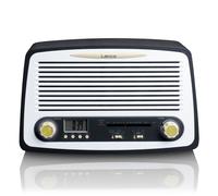 Lenco SR-02GY - Radio rétro - Radio FM de table - Horloge