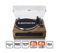 Lenco Platine vinyle Bluetooth 5.0 LS-410WA – 4 haut-parleurs intégrés 40W RMS – Bois marron